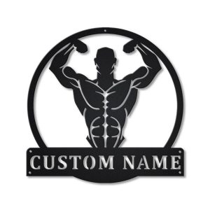 Bodybuilding Metal Sign Personalized Metal Name Signs Home Decor Sport Lovers Gifts