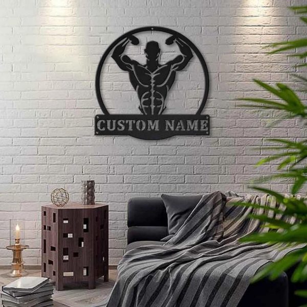 Bodybuilding Metal Sign Personalized Metal Name Signs Home Decor Sport Lovers Gifts