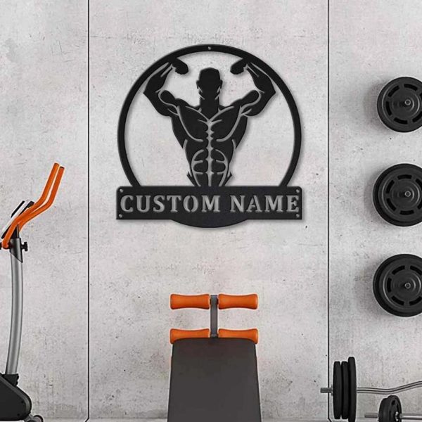 Bodybuilding Metal Sign Personalized Metal Name Signs Home Decor Sport Lovers Gifts