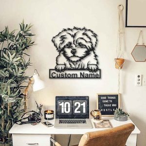 Bolonka Zwetna Dog Metal Art Personalized Metal Name Sign Decor Home Gift for Dog Lover