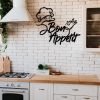 Bon Appetit Unique Kitchen Laser Cut Metal Signs Modern Restaurant Dining Room Sign Metal Kitchen Art 2