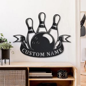 Bowling Metal Sign Personalized Metal Name Signs Home Decor Sport Lovers Gifts