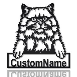 British Longhair Cat Metal Art Personalized Metal Name Sign Decor Home Gift for Cat Lover