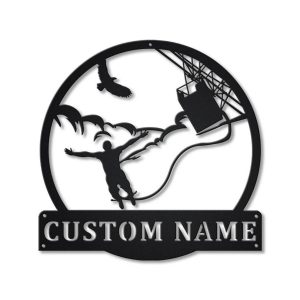 Bungee Jumping Metal Sign Personalized Metal Name Signs Home Decor Sport Lovers Gifts 1