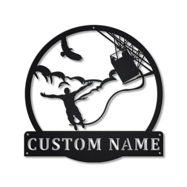 Bungee Jumping Metal Sign Personalized Metal Name Signs Home Decor Sport Lovers Gifts