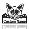 Burmese Cat Metal Art Personalized Metal Name Sign Decor Home Gift for Cat Lover 1