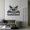 Burmese Cat Metal Art Personalized Metal Name Sign Decor Home Gift for Cat Lover 2