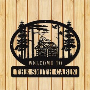 Cabin Welcome Sign Custom Outdoor Metal Signs Family Cabin Lake House Metal Decor Mountain Decor 1