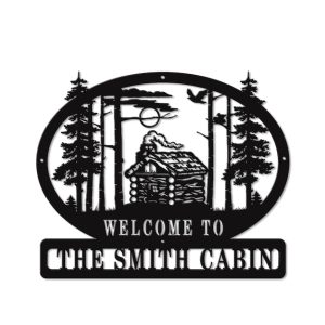 Cabin Welcome Sign Custom Outdoor Metal Signs Family Cabin Lake House Metal Decor Mountain Decor 3