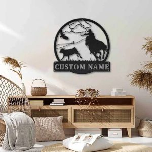 Calf Roping Sport Metal Sign Personalized Metal Name Signs Home Decor Sport Lovers Gifts 2