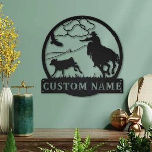 Calf Roping Sport Metal Sign Personalized Metal Name Signs Home Decor Sport Lovers Gifts 4