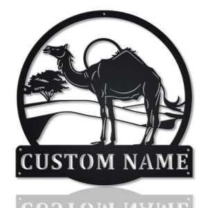 Camels Animal Metal Art Personalized Metal Name Sign Decor Home Gift for Animal Lover 1