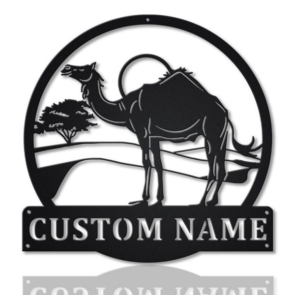 Camels Animal Metal Art Personalized Metal Name Sign Decor Home Gift for Animal Lover