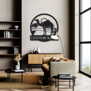 Camels Animal Metal Art Personalized Metal Name Sign Decor Home Gift for Animal Lover 3