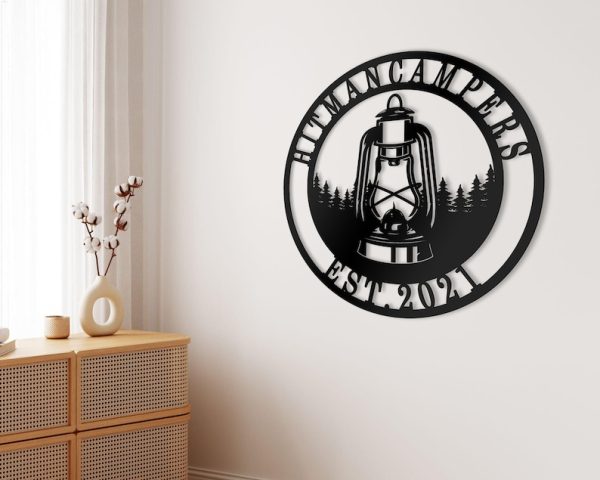 Camping Metal Sign Vintage Lamp Custom Outdoor Metal Signs Decorations For Campsite 2