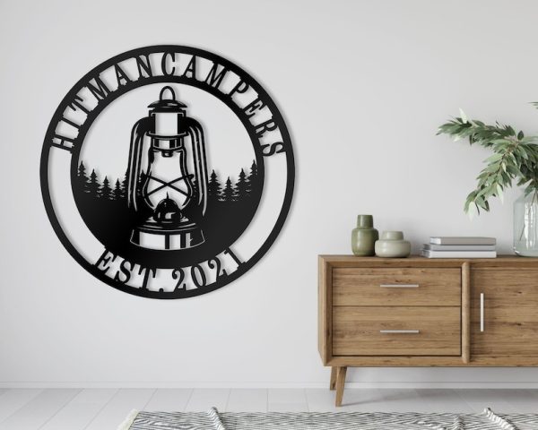 Camping Metal Sign Vintage Lamp Custom Outdoor Metal Signs Decorations For Campsite 3