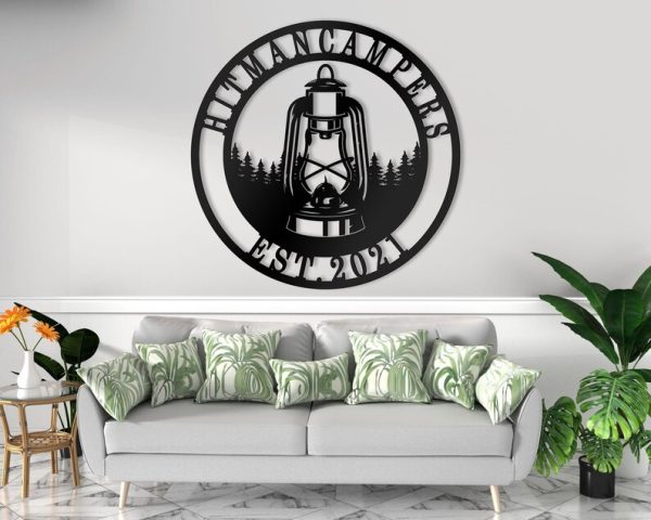 Camping Metal Sign Vintage Lamp Custom Outdoor Metal Signs Decorations For Campsite 5