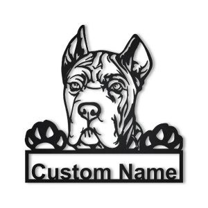 Cane Corso Dog Metal Art Personalized Metal Name Sign Decor Home Gift for Dog Lover 1