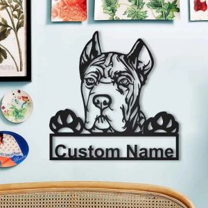 Cane Corso Dog Metal Art Personalized Metal Name Sign Decor Home Gift for Dog Lover 2