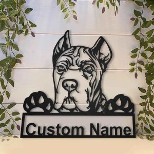 Cane Corso Dog Metal Art Personalized Metal Name Sign Decor Home Gift for Dog Lover 3