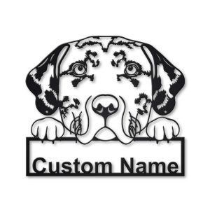 Catahoula Leopard Dog Metal Art Personalized Metal Name Sign Decor Home Gift for Dog Lover 1