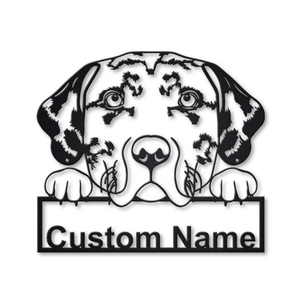 Catahoula Leopard Dog Metal Art Personalized Metal Name Sign Decor Home Gift for Dog Lover