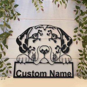 Catahoula Leopard Dog Metal Art Personalized Metal Name Sign Decor Home Gift for Dog Lover 3