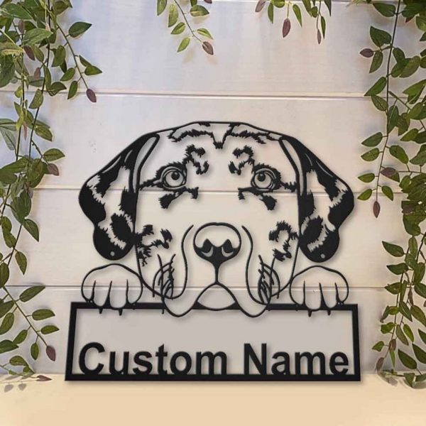 Catahoula Leopard Dog Metal Art Personalized Metal Name Sign Decor Home Gift for Dog Lover