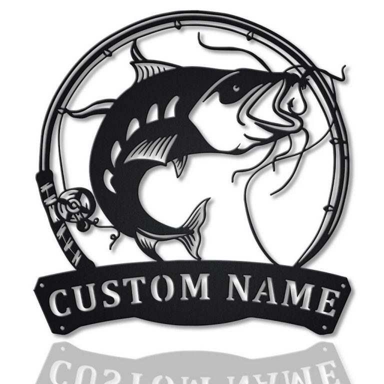 Catfish Metal Art Personalized Metal Name Sign Decor Home Fishing Gift ...