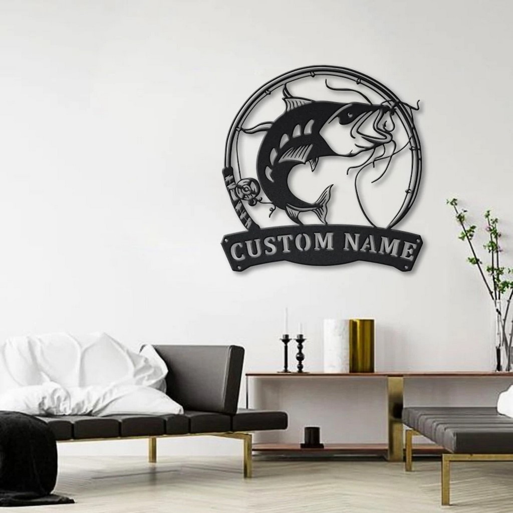 Catfish Metal Art Personalized Metal Name Sign Decor Home Fishing Gift for  Fisherman - Custom Laser Cut Metal Art & Signs, Gift & Home Decor