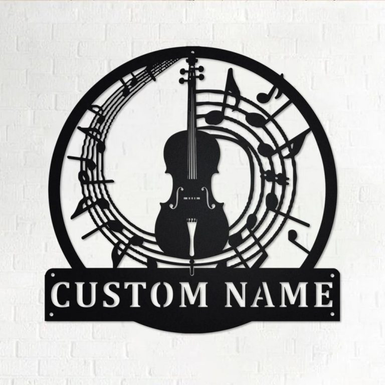 Cello Musical Instrument Metal Art Personalized Metal Name Sign Music ...