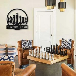 Chess Sport Metal Sign Personalized Metal Name Signs Home Decor Sport Lovers Gifts 2