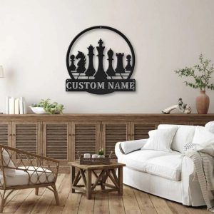 Chess Sport Metal Sign Personalized Metal Name Signs Home Decor Sport Lovers Gifts 3