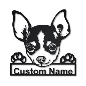 Chihuahua Dog Metal Art Personalized Metal Name Sign Home Decor Gift for Dog Lover 1