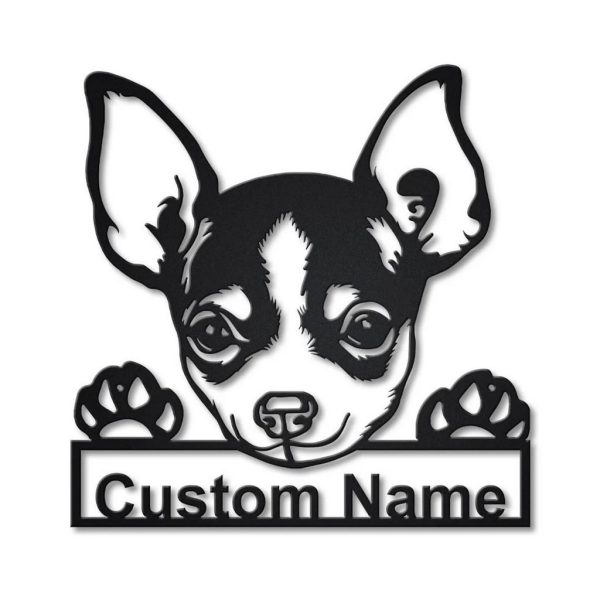 Chihuahua Dog Metal Art Personalized Metal Name Sign Home Decor Gift for Dog Lover