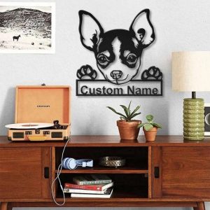 Chihuahua Dog Metal Art Personalized Metal Name Sign Home Decor Gift for Dog Lover 3