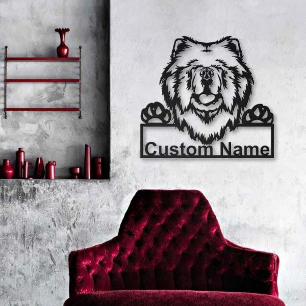 Chow Chow Dog Metal Art Personalized Metal Name Sign Home Decor Gift for Dog Lover