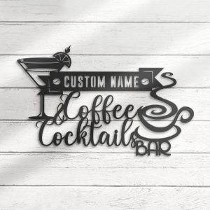 Coffee Bar Signs Cocktail And Coffee Bar Personalized Metal Signs Home Kitchen Decoration 1 1