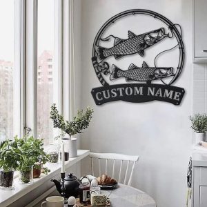 Common Snook Fish Metal Art Personalized Metal Name Sign Decor Home Fishing Gift for Fisherman 2