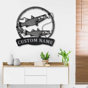Common Snook Fish Metal Art Personalized Metal Name Sign Decor Home Fishing Gift for Fisherman 3
