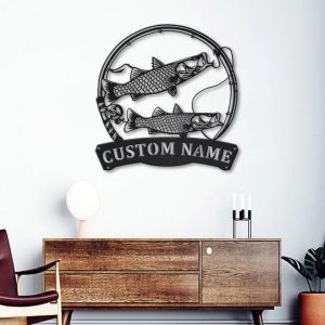 Common Snook Fish Metal Art Personalized Metal Name Sign Decor Home Fishing Gift for Fisherman 4