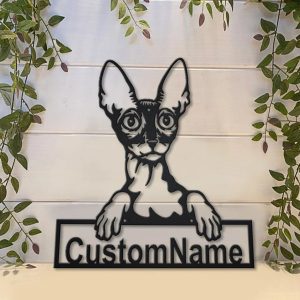 Cornish Rex Cat Metal Art Personalized Metal Name Sign Decor Home Gift for Cat Lover 3