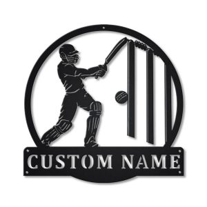 Cricket Sport Metal Sign Personalized Metal Name Signs Home Decor Sport Lovers Gifts 1
