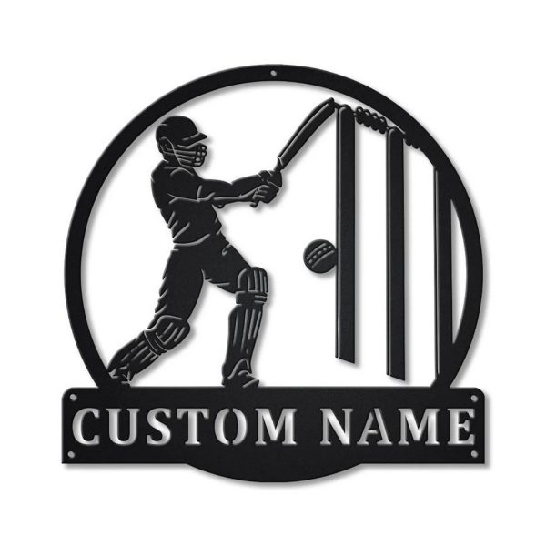 Cricket Sport Metal Sign Personalized Metal Name Signs Home Decor Sport Lovers Gifts
