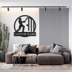 Cricket Sport Metal Sign Personalized Metal Name Signs Home Decor Sport Lovers Gifts 3