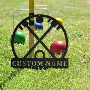 Croquet Metal Sign Personalized Metal Name Signs Outdoor Home Decor Gift for Croquet Player