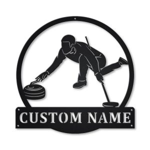 Curling Sport Metal Sign Personalized Metal Name Signs Home Decor Sport Lovers Gifts 1