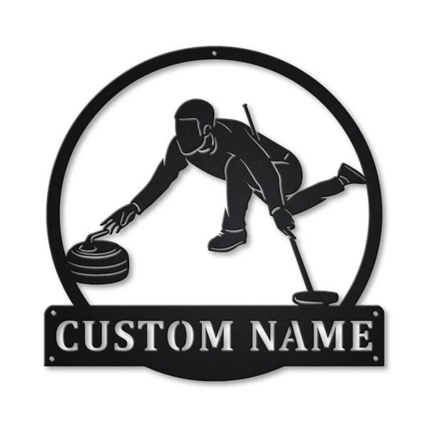 Curling Sport Metal Sign Personalized Metal Name Signs Home Decor Sport Lovers Gifts