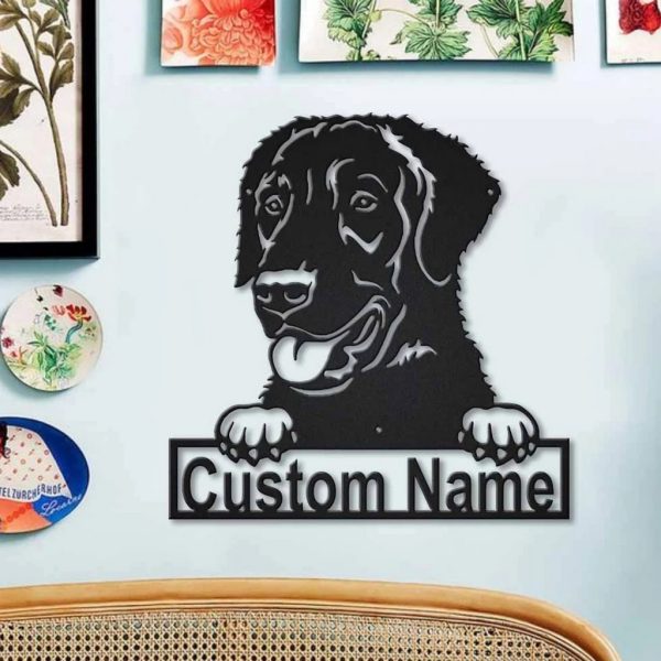 Curly Coated Retriever Dog Metal Art Personalized Metal Name Sign Home Decor Gift for Dog Lover