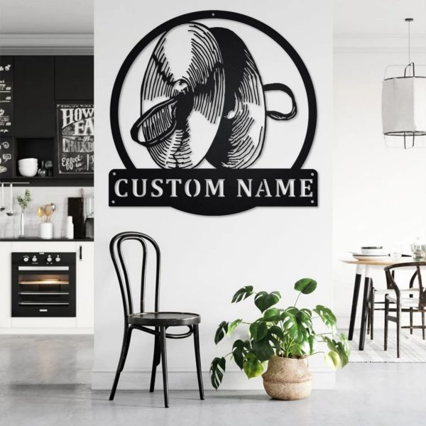 Cymbal Musical Instrument Metal Art Personalized Metal Name Sign Music Room Decor